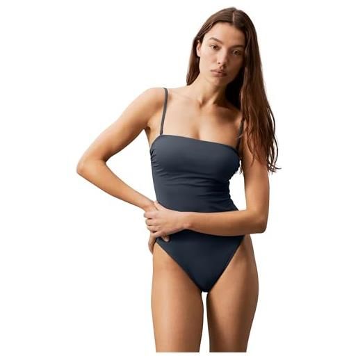 Calvin Klein donna costume da bagno one piece a fascia, blu (ink), xs