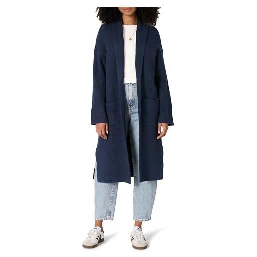 Amazon Essentials cardigan lungo con tasche, in misto cotone a maglia testurizzata, vestibilità oversize donna