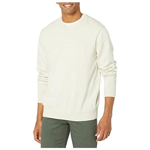 Amazon Essentials maglione da uomo con scollo a v (disponibile in grande e alto), farina d'avena, taglia xl
