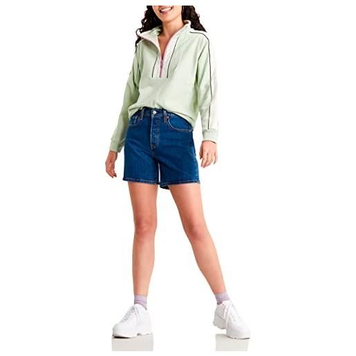 Levi's 501 mid thigh shorts, pantaloncini di jeans, donna, salsa charleston shadow, 24w