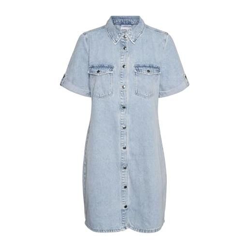 VERO MODA abito da donna vmjennie s short denim dress mix noos, mix blu chiaro, xs