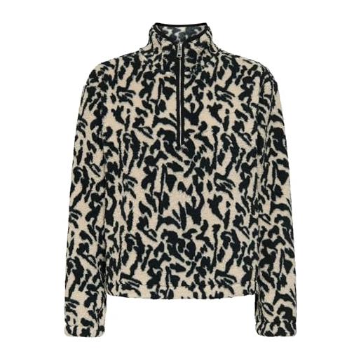 Only onlnew dallas l/s - maglia da donna con zip swt noos, nero, xxs