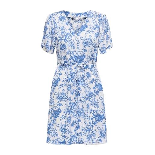 ONLY onlevida s/s short dress wvn noos abito con bottoni e cintura, ballerino di nuvola, l donna