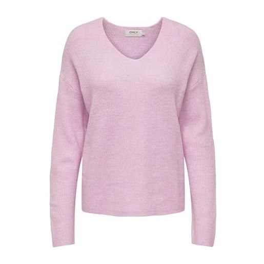 Only maglia femminile scollo a v, pink lady, m
