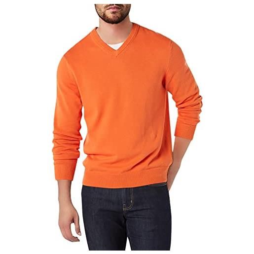 Amazon Essentials maglione da uomo con scollo a v (disponibile nelle taglie big & tall), arancione, xs