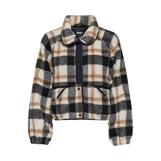 ONLY onlcalista life check teddy jacket otw, birch, m, betulla, m