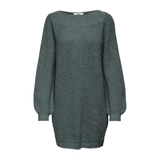 Jdy JDYwhitney megan l/s boat dress knt noos, north atlantic/detail: w black ply, xl