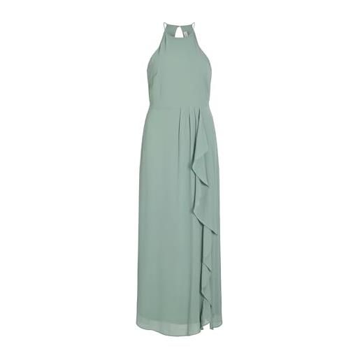 Vila abito da donna vimilina s/l maxi dress/su-noos, green milieu, 46