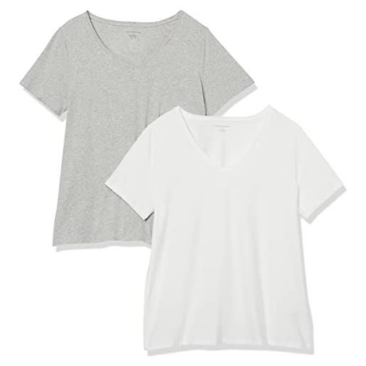 Amazon Essentials donna t-shirt a maniche corte con scollo a v, taglie forti
