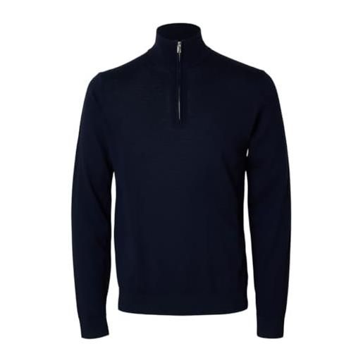 SELECTED HOMME seleted homme slhtray ls knit merino mezza zip noos, blazer blu marine, l
