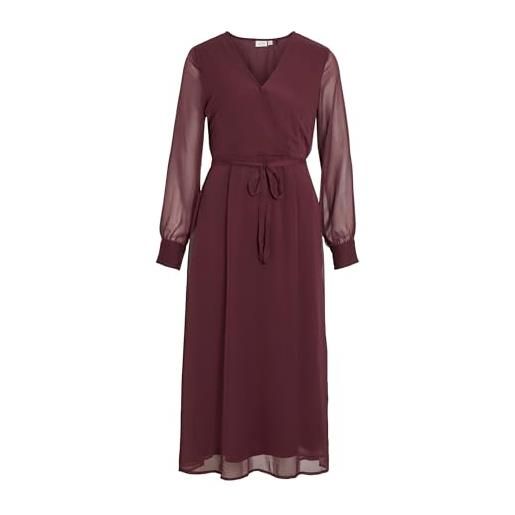 Vila vifalia v-neck l/s midi dress - noos/dc vifalia - abito midi con scollo a v, l/s donna (pacco da 1)