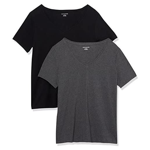 Amazon Essentials donna t-shirt a maniche corte con scollo a v, taglie forti
