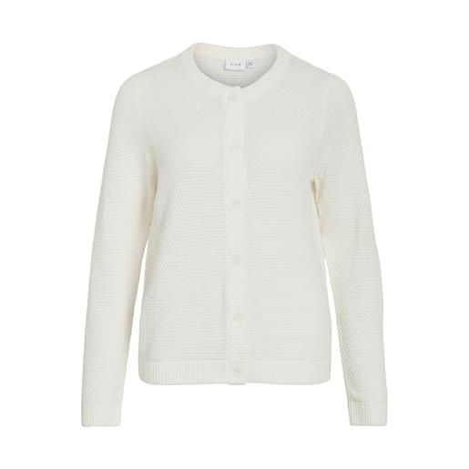 Vila vidalo o-neck l/s knit cardigan - noos, bianco alyssum. , l