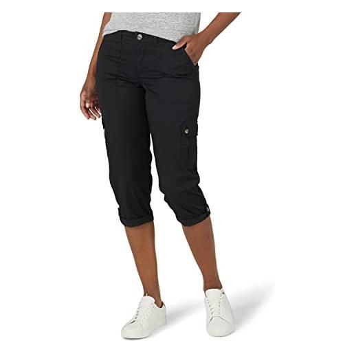 Lee pantaloni capri da donna cargo ultra lux comfort con flex-to-go, nero, 48