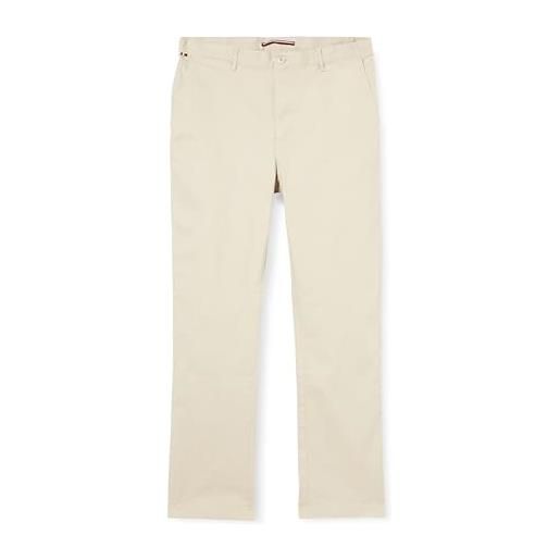 Tommy Hilfiger pantaloni uomo essential twill chino regular fit, beige (bleached stone), 31w/36l