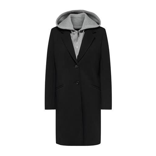 ONLY onljudith scuba mix coat cs otw cappotto, nero, l donna