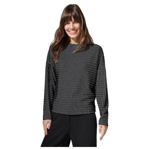 Cecil b322475 maglia jaquard cropped, nero, l donna