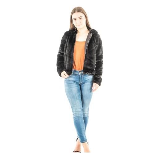 ONLY bestseller a/s onlnewchris fur-giacca con cappuccio cc otw, schwarz, xs donna