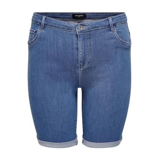 ONLY Carmakoma carthunder life reg pantaloncini lunghi da donna dnm noos, denim blu medio, 48