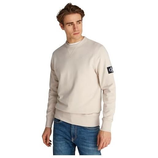 Calvin Klein uomo felpa badge crew neck cotone