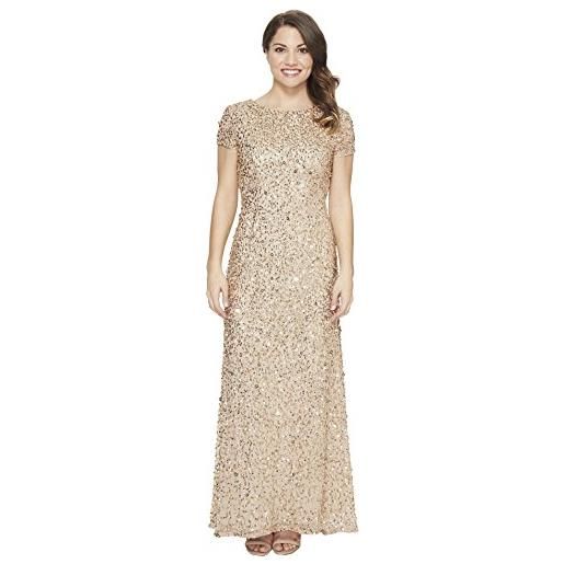 Adrianna Papell women's short-sleeve all over sequin gown