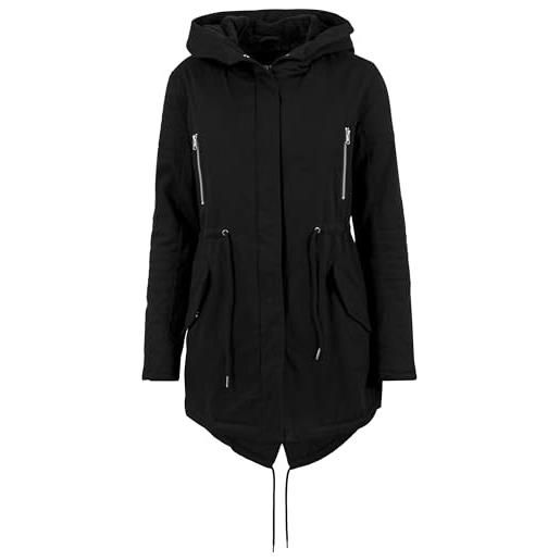 Urban Classics ladies sherpa lined cotton parka donna giacca invernale nero 100% cotone