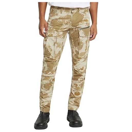 G-STAR rovic zip 3d regular tapered pants, pantaloni, uomo, multicolore (dk brick gd glitch beach camo d02190-d955-h174), 30w / 34l