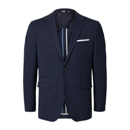 SELECTED HOMME slhslim-oasis - giacca da uomo in lino blz noos, blu marino scuro, 58