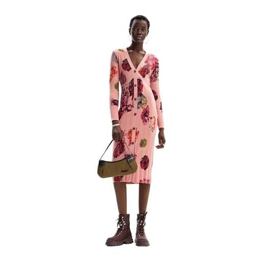 Desigual abito da donna a maniche lunghe, vestito donna, rosso, l