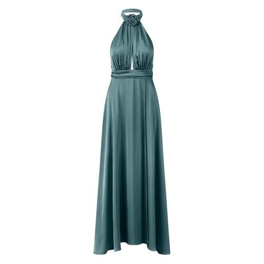 APART Fashion satinkleid vestito, verde scuro, 46 donna