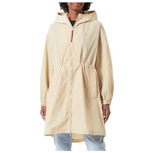 Tommy Hilfiger parka donna windbreaker impermeabile, beige (harvest wheat), m