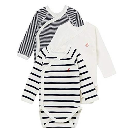 Petit Bateau 54219 body neonato manica lunga unisex - bimbi 0-24 (pacco da 3)