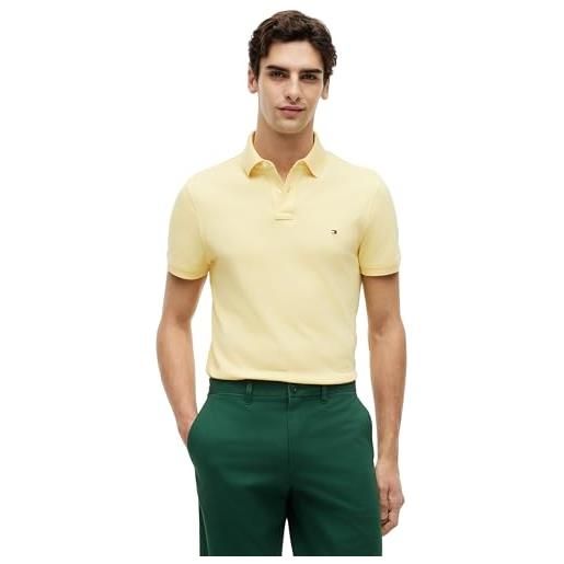 Tommy Hilfiger uomo maglietta polo maniche corte 1985 regular fit, giallo (citronella), xs