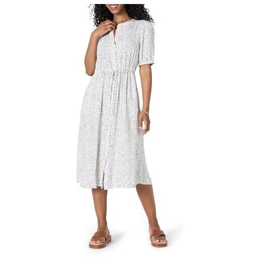 Amazon Essentials abito longuette da donna a trapezio con vita a mezza manica vestibilità comoda, stampa coriandoli bianco sporco, xs