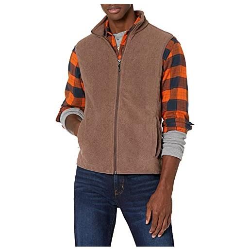 Amazon Essentials gilet in pile con cerniera integrale (disponibile in taglie big & tall) uomo, marrone puntinato, m