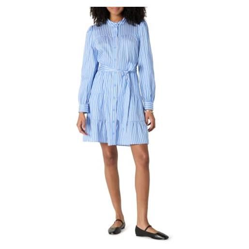 Amazon Essentials donna abito chemisier a balze in raso di cotone fit classico