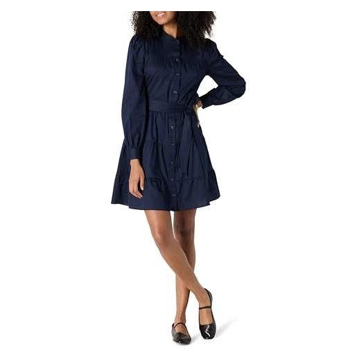 Amazon Essentials donna abito chemisier a balze in raso di cotone fit classico