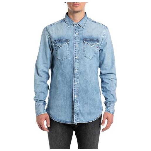 Replay m4860b camicia, 010 light blue, s uomo