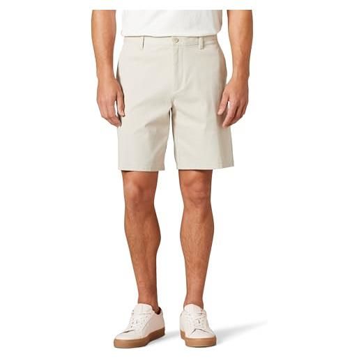 Amazon Essentials pantaloncini chino elasticizzati comodi, vestibilità classica, 23cm uomo, grigio pietra, 34w