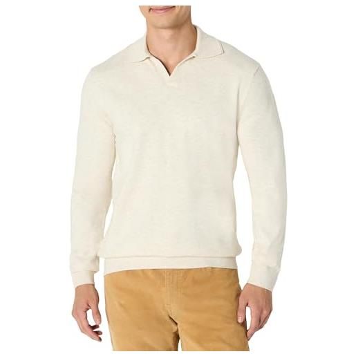 Amazon Essentials maglione polo a maniche lunghe, vestibilità classica uomo, sabbia puntinato, xxl