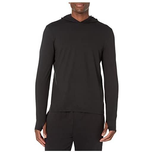 Amazon Essentials tech tech - maglietta da uomo, a maniche lunghe, con cappuccio, taglia s, colore: nero
