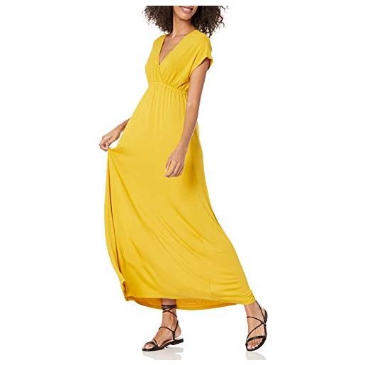 Amazon Essentials maxi abito con vita stretta (disponibile in taglie forti) donna, giallo scuro, xs