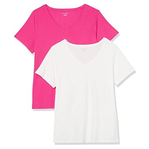 Amazon Essentials donna t-shirt a maniche corte con scollo a v, taglie forti