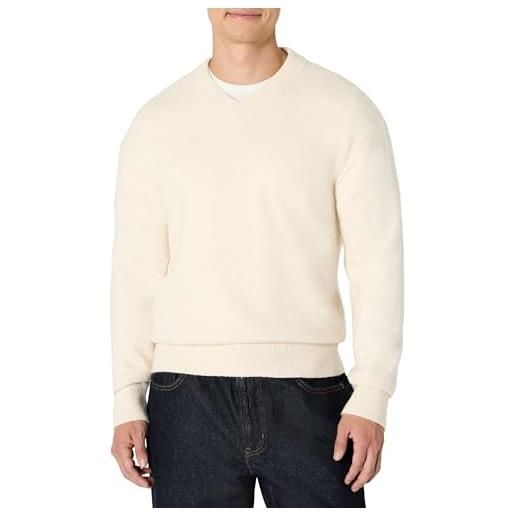 Amazon Essentials maglione con scollo a v in misto cotone, vestibilità classica uomo, avena puntinato, s