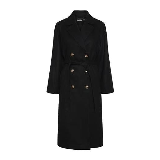 PIECES cappotto lungo femminile pcmarbel, nero, m