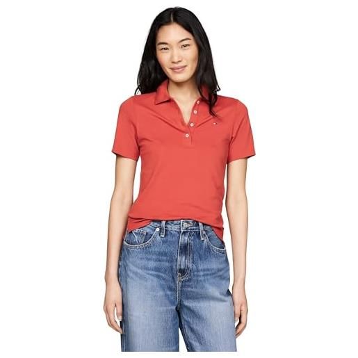 Tommy Hilfiger 1985 slim pique polo ss ww0ww43225 polo a maniche corte donna (pacco da 1)