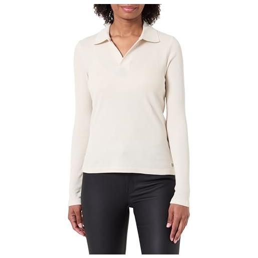 G-STAR donna ribbed slim polo, bianco (chalk d24513-d527-127), s