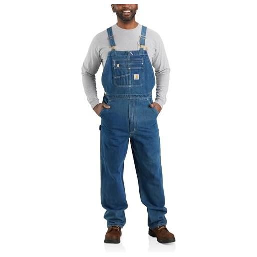 Carhartt loose fit denim bib overall, salopette in denim uomo, darkstone, 