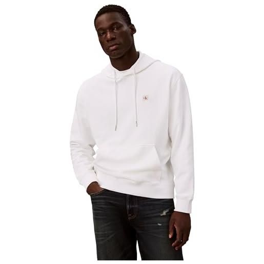 Calvin Klein 400gsm terry badge hoodie lv04rc274g felpa uomo (pacco da 1)