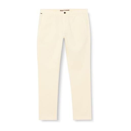 Tommy Hilfiger pantaloni uomo bleecker chino slim fit, bianco (calico), 30w/34l